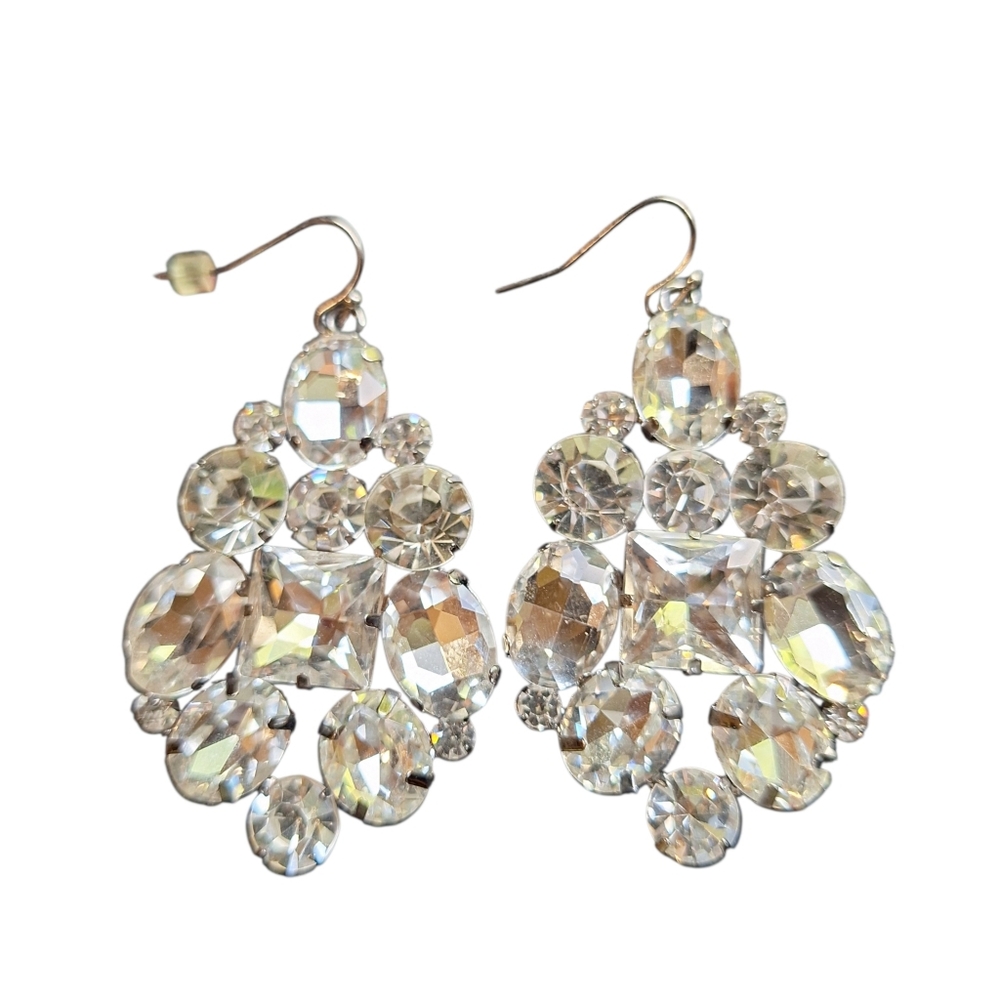 MAGNIFICENT Crystal Drop EARRINGS BLIND Statement HOCO Prom DATE NIGHT CRUISE